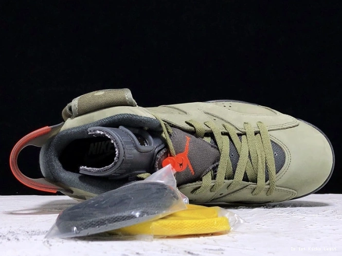 Scott x Travis Jordan Olive 6 CN1084-200 Medium Air 0729